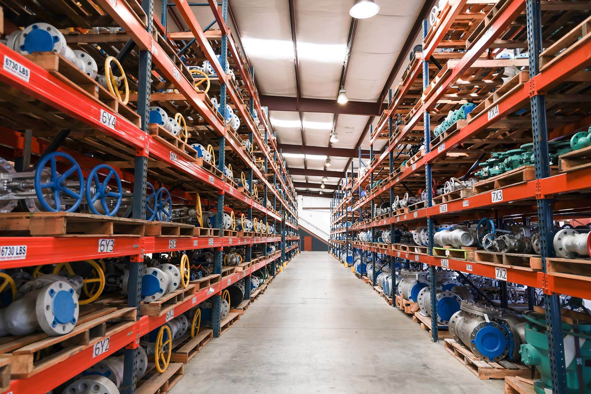 Industrial valve warehouse — local inventory for fast delivery